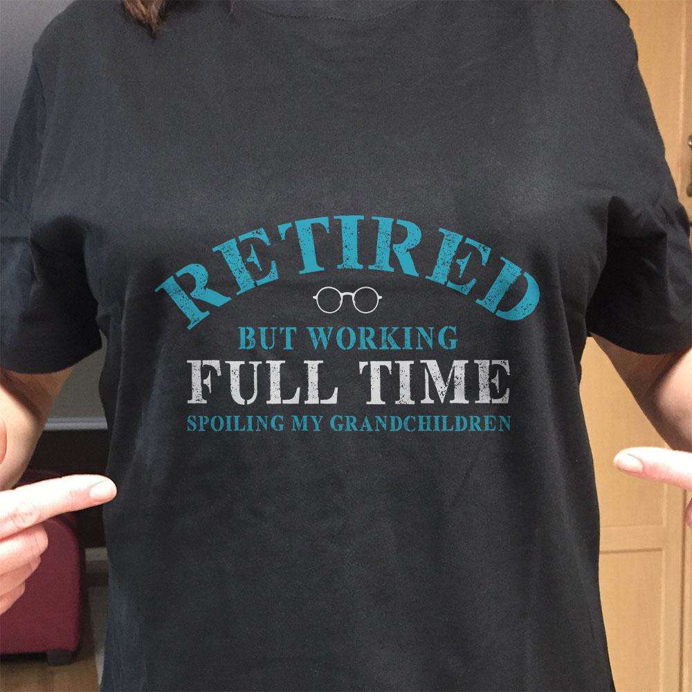 Designs by MyUtopia Shout Out:Full Time Grandparent Adult Unisex Cotton Short Sleeve T-Shirt