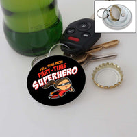 Load image into Gallery viewer, Designs by MyUtopia Shout Out:Full-Time Mom Part-Time Superhero Magnetic Key chain and bottle opener
