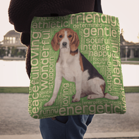 Load image into Gallery viewer, Designs by MyUtopia Shout Out:Funny Beagle Word Cloud Fabric Totebag Reusable Shopping Tote
