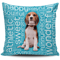 Load image into Gallery viewer, Designs by MyUtopia Shout Out:Funny Beagle Word Cloud Pillowcases,Blue,Pillowcases
