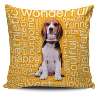 Load image into Gallery viewer, Designs by MyUtopia Shout Out:Funny Beagle Word Cloud Pillowcases,Gold,Pillowcases
