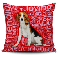Load image into Gallery viewer, Designs by MyUtopia Shout Out:Funny Beagle Word Cloud Pillowcases,Red,Pillowcases
