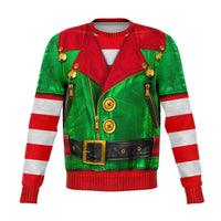 Load image into Gallery viewer, Designs by MyUtopia Shout Out:Funny Christmas Sweater Elf Sons of Santa Biker Jacket - Premium Unisex Fashion Sweatshirt,XS / Multi,Fashion Sweatshirt - AOP
