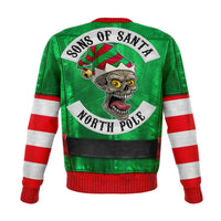 Load image into Gallery viewer, Designs by MyUtopia Shout Out:Funny Christmas Sweater Elf Sons of Santa Biker Jacket - Premium Unisex Fashion Sweatshirt
