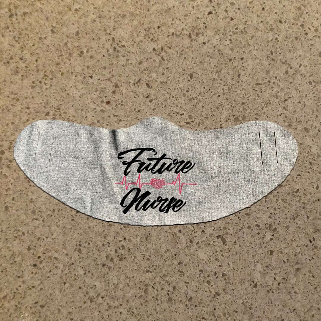 Designs by MyUtopia Shout Out:Future Nurse Fabric Face Covering / Face Mask,Athletic Heather,Fabric Face Mask
