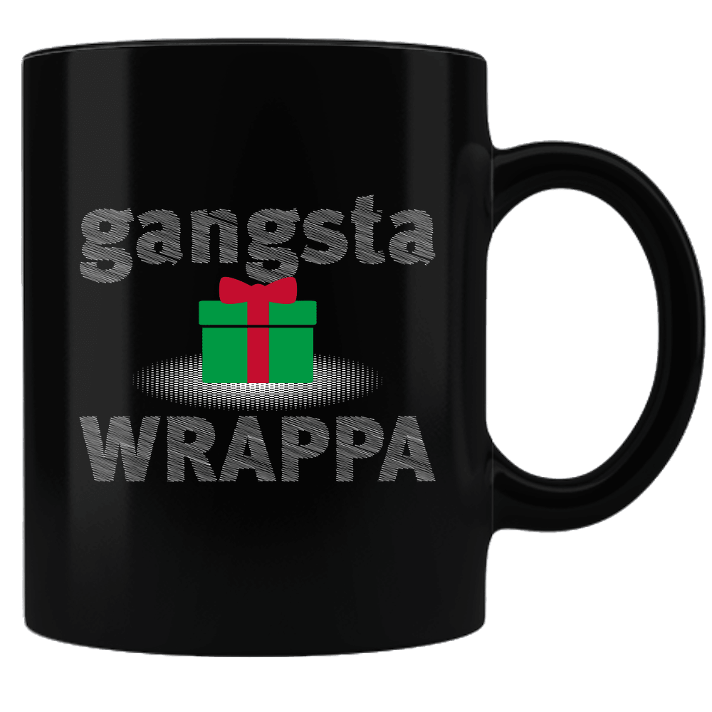 Designs by MyUtopia Shout Out:Gangsta Wrappa Ceramic Black Coffee Mug,Default Title,Ceramic Coffee Mug