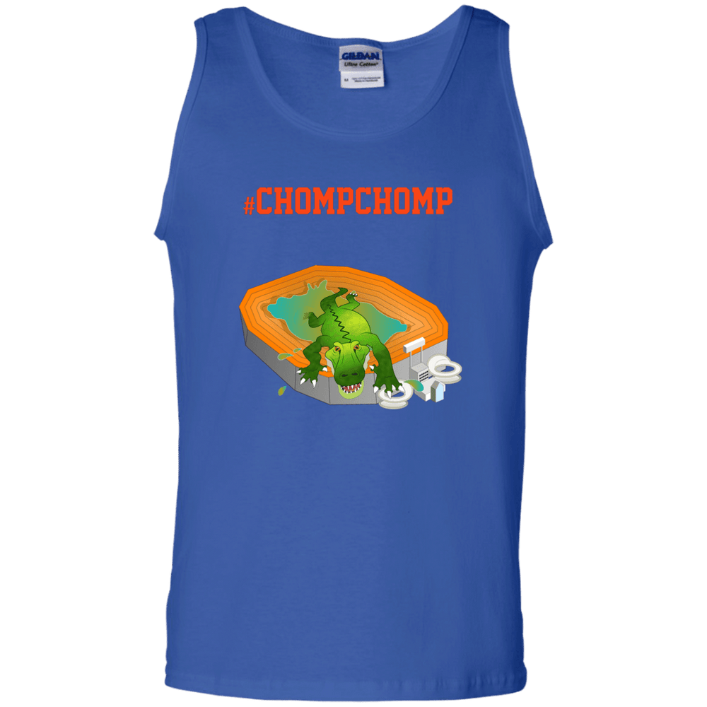 Designs by MyUtopia Shout Out:Gators Fan #ChompChomp Unisex 100% Cotton Tank Top,Royal / S,Tank Tops