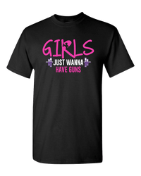 Load image into Gallery viewer, Designs by MyUtopia Shout Out:Girls Just Wanna Have Guns Adult Unisex T-Shirt,S / Black,Adult Unisex T-Shirt
