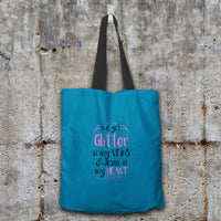 Load image into Gallery viewer, Designs by MyUtopia Shout Out:Glitter In My Veins Jesus In My Heart Fabric Totebag Reusable Shopping Tote
