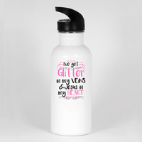 Load image into Gallery viewer, Designs by MyUtopia Shout Out:Glitter in my Veins Jesus in my Heart Water Bottle,Default Title,Water Bottles

