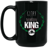 Load image into Gallery viewer, Designs by MyUtopia Shout Out:Glory to the Newborn King - Ceramic Coffee Mug - Black,Black / 15 oz,Apparel
