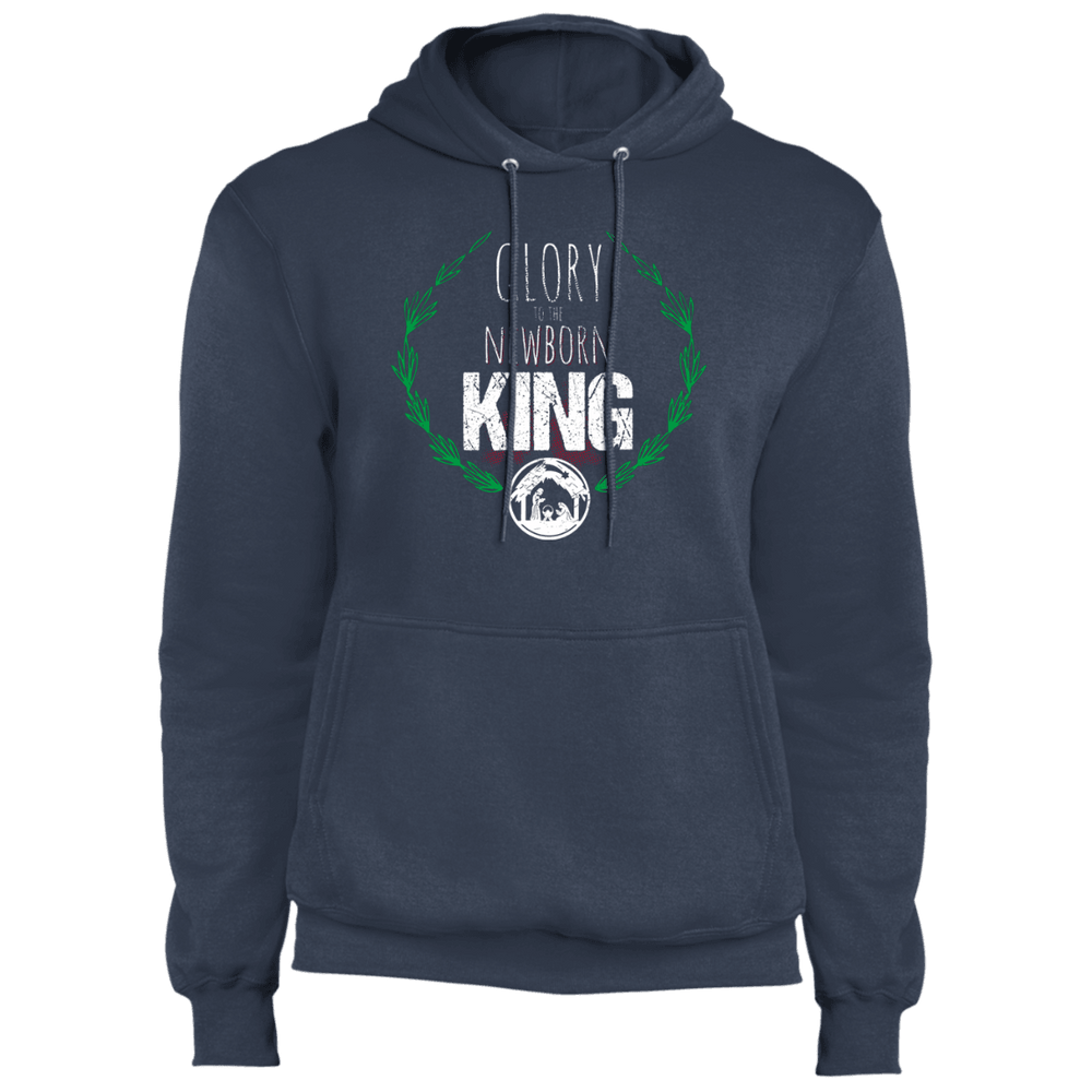 Designs by MyUtopia Shout Out:Glory to the Newborn King - Core Fleece Unisex Pullover Hoodie,Navy / S,Sweatshirts