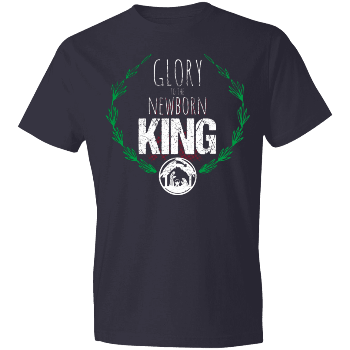 Designs by MyUtopia Shout Out:Glory to the Newborn King - Lightweight T-Shirt,Navy / S,Adult Unisex T-Shirt