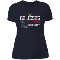 Load image into Gallery viewer, Designs by MyUtopia Shout Out:Go Jesus Its Your Birthday - Ultra Cotton Ladies&#39; T-Shirt,Midnight Navy / X-Small,Ladies T-Shirts
