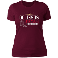 Load image into Gallery viewer, Designs by MyUtopia Shout Out:Go Jesus Its Your Birthday - Ultra Cotton Ladies&#39; T-Shirt,Maroon / X-Small,Ladies T-Shirts
