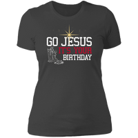 Load image into Gallery viewer, Designs by MyUtopia Shout Out:Go Jesus Its Your Birthday - Ultra Cotton Ladies&#39; T-Shirt,Heavy Metal / X-Small,Ladies T-Shirts
