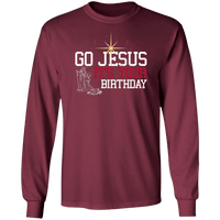 Load image into Gallery viewer, Designs by MyUtopia Shout Out:Go Jesus Its Your Birthday - Ultra Cotton Long Sleeve T-Shirt,Maroon / S,Long Sleeve T-Shirts
