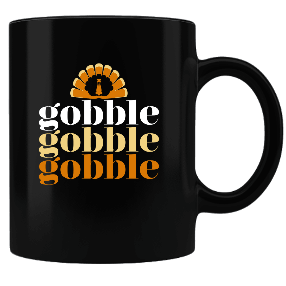 Designs by MyUtopia Shout Out:Gobble Thanksgiving Humor Ceramic Coffee Mug,Black,Ceramic Coffee Mug