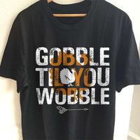 Load image into Gallery viewer, Designs by MyUtopia Shout Out:Gobble Til&#39; You Wobble Adult Unisex Cotton Short Sleeve T-Shirt,S / Black,Adult Unisex T-Shirt

