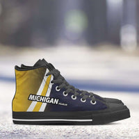 Load image into Gallery viewer, Designs by MyUtopia Shout Out:#GoBlue Michigan Canvas High Top Shoes
