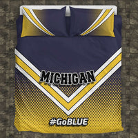 Load image into Gallery viewer, Designs by MyUtopia Shout Out:#GoBlue Michigan Fan Duvet Cover and Pillowcases,King (104 X 88 inches) / Blue/Yellow/White,Bedding Set
