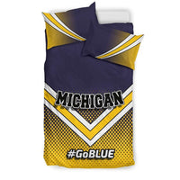 Load image into Gallery viewer, Designs by MyUtopia Shout Out:#GoBlue Michigan Fan Duvet Cover and Pillowcases,Twin (68 X 68 inches) / Blue/Yellow/White,Bedding Set
