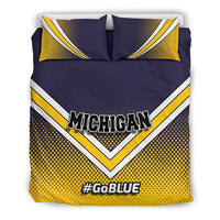 Load image into Gallery viewer, Designs by MyUtopia Shout Out:#GoBlue Michigan Fan Duvet Cover and Pillowcases,Queen/Full (88 X 88 inches) / Blue/Yellow/White,Bedding Set
