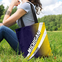 Load image into Gallery viewer, Designs by MyUtopia Shout Out:#GoBlue Michigan Fan Fabric Totebag Reusable Shopping Tote
