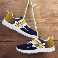 Load image into Gallery viewer, Designs by MyUtopia Shout Out:#GoBlue Michigan Fan Running Shoes
