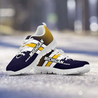 Load image into Gallery viewer, Designs by MyUtopia Shout Out:#GoBlue Michigan Fan Running Shoes,Mens US5 (EU38) / Blue/Yellow,Running Shoes
