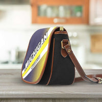Load image into Gallery viewer, Designs by MyUtopia Shout Out:#GoBlue Michigan Fan Saddlebag Style Canvas Crossbody Purse
