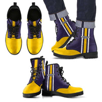 Load image into Gallery viewer, Designs by MyUtopia Shout Out:#GoBlue Michigan Faux Leather 7 eye Lace-up Boots
