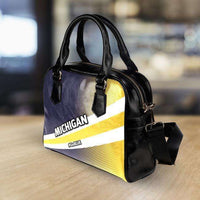 Load image into Gallery viewer, Designs by MyUtopia Shout Out:#GoBlue Michigan Faux Leather Handbag with Shoulder Strap
