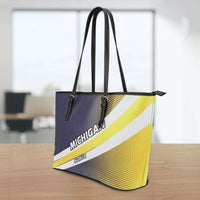 Load image into Gallery viewer, Designs by MyUtopia Shout Out:#GoBlue Michigan Faux Leather Totebag Purse

