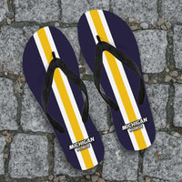 Load image into Gallery viewer, Designs by MyUtopia Shout Out:#GoBlue Michigan Flip Flops
