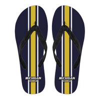 Load image into Gallery viewer, Designs by MyUtopia Shout Out:#GoBlue Michigan Flip Flops
