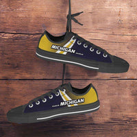 Load image into Gallery viewer, Designs by MyUtopia Shout Out:#GoBlue Michigan Lowtops Shoes
