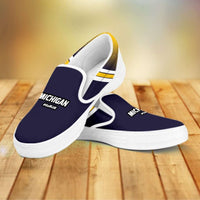 Load image into Gallery viewer, Designs by MyUtopia Shout Out:#GoBlue Michigan Slip-on Shoes
