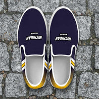 Load image into Gallery viewer, Designs by MyUtopia Shout Out:#GoBlue Michigan Slip-on Shoes
