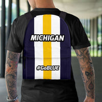 Load image into Gallery viewer, Designs by MyUtopia Shout Out:#GoBlue Michigan Standard Size Backpack

