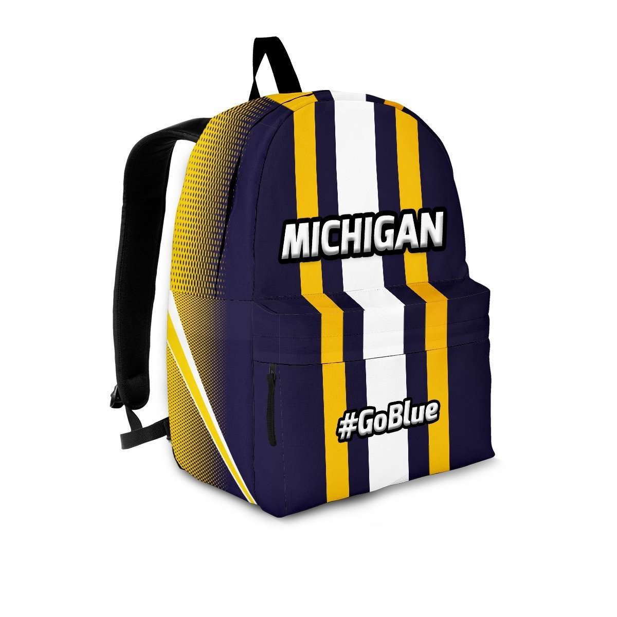 Designs by MyUtopia Shout Out:#GoBlue Michigan Standard Size Backpack,Large (18 x 14 x 8 inches) / Adult (Ages 13+) / Blue/Yellow/White,Backpacks