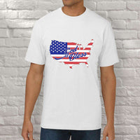 Load image into Gallery viewer, Designs by MyUtopia Shout Out:God Bless America Country Flag Adult Unisex White T-Shirt,S / White,Adult Unisex T-Shirt

