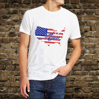 Load image into Gallery viewer, Designs by MyUtopia Shout Out:God Bless America Country Flag Adult Unisex White T-Shirt
