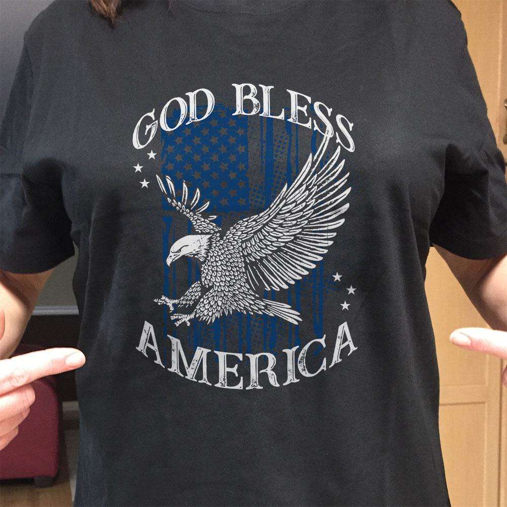Designs by MyUtopia Shout Out:God Bless America Eagle Adult Unisex T-Shirt
