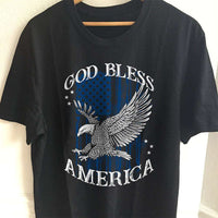Load image into Gallery viewer, Designs by MyUtopia Shout Out:God Bless America Eagle Adult Unisex T-Shirt,S / Black,Adult Unisex T-Shirt
