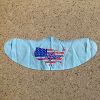 Load image into Gallery viewer, Designs by MyUtopia Shout Out:God Bless America Fabric Face Covering / Face Mask,L / Light Blue,Fabric Face Mask
