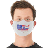 Load image into Gallery viewer, Designs by MyUtopia Shout Out:God Bless America Fabric Face Covering / Face Mask,L / White,Fabric Face Mask
