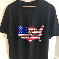 Load image into Gallery viewer, Designs by MyUtopia Shout Out:God Bless America Flag Country Adult Unisex T-Shirt,S / Black,Adult Unisex T-Shirt
