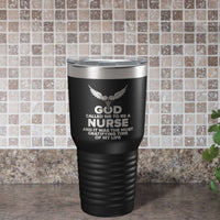 Load image into Gallery viewer, Designs by MyUtopia Shout Out:God Called Me to be a Nurse Engraved 30oz Polar Camel Stainless Steel Insulated Tumbler Travel Mug,30oz / Black,Polar Camel - 30 oz Ringneck Tumbler
