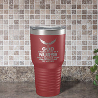 Load image into Gallery viewer, Designs by MyUtopia Shout Out:God Called Me to be a Nurse Engraved 30oz Polar Camel Stainless Steel Insulated Tumbler Travel Mug,30oz / Maroon,Polar Camel - 30 oz Ringneck Tumbler
